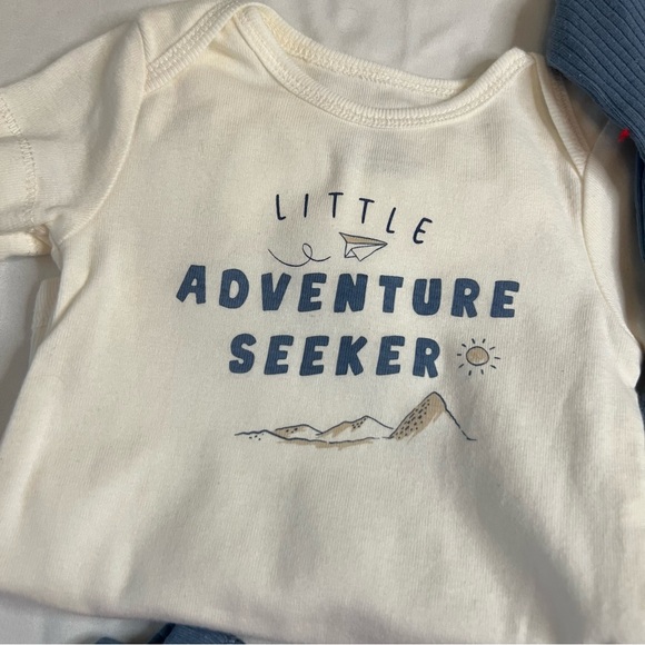 Carter's Blue & Cream Baby Onesie Pj Set - Picture 2 of 5